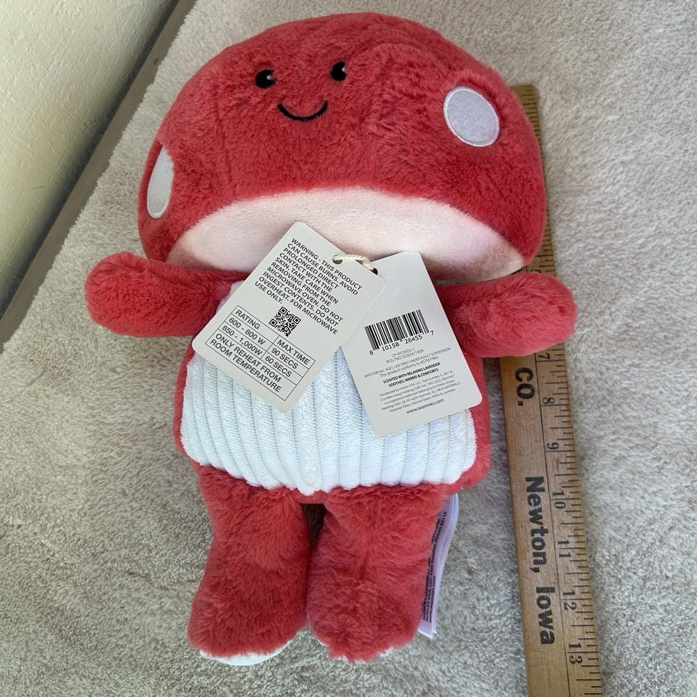 NWT‎ Warmies Red Toadstool Plush Huggable, Microwavable Lavender Intelex - Picture 6 of 6